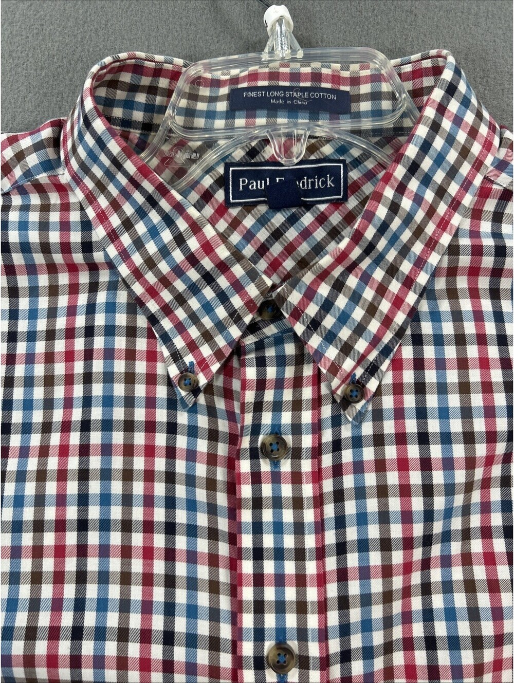 Paul Frederick Size 2XL Long Sleeve Button-Down Multicolor Plaid Shirt Country